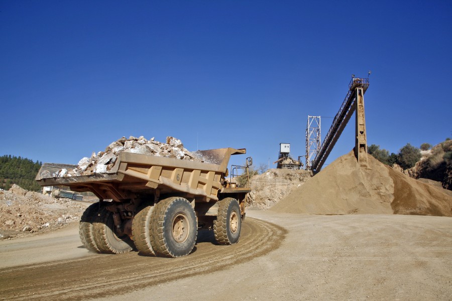 Mining truck loaded at Yerakini mines Grecian Magnesite