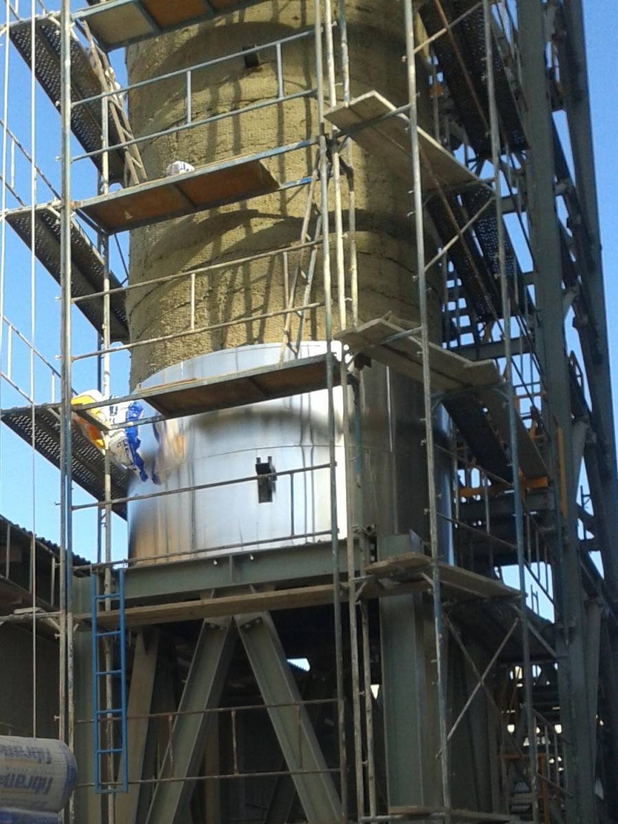 Mineral wool installation at Grecian Magnesite's FGD plant